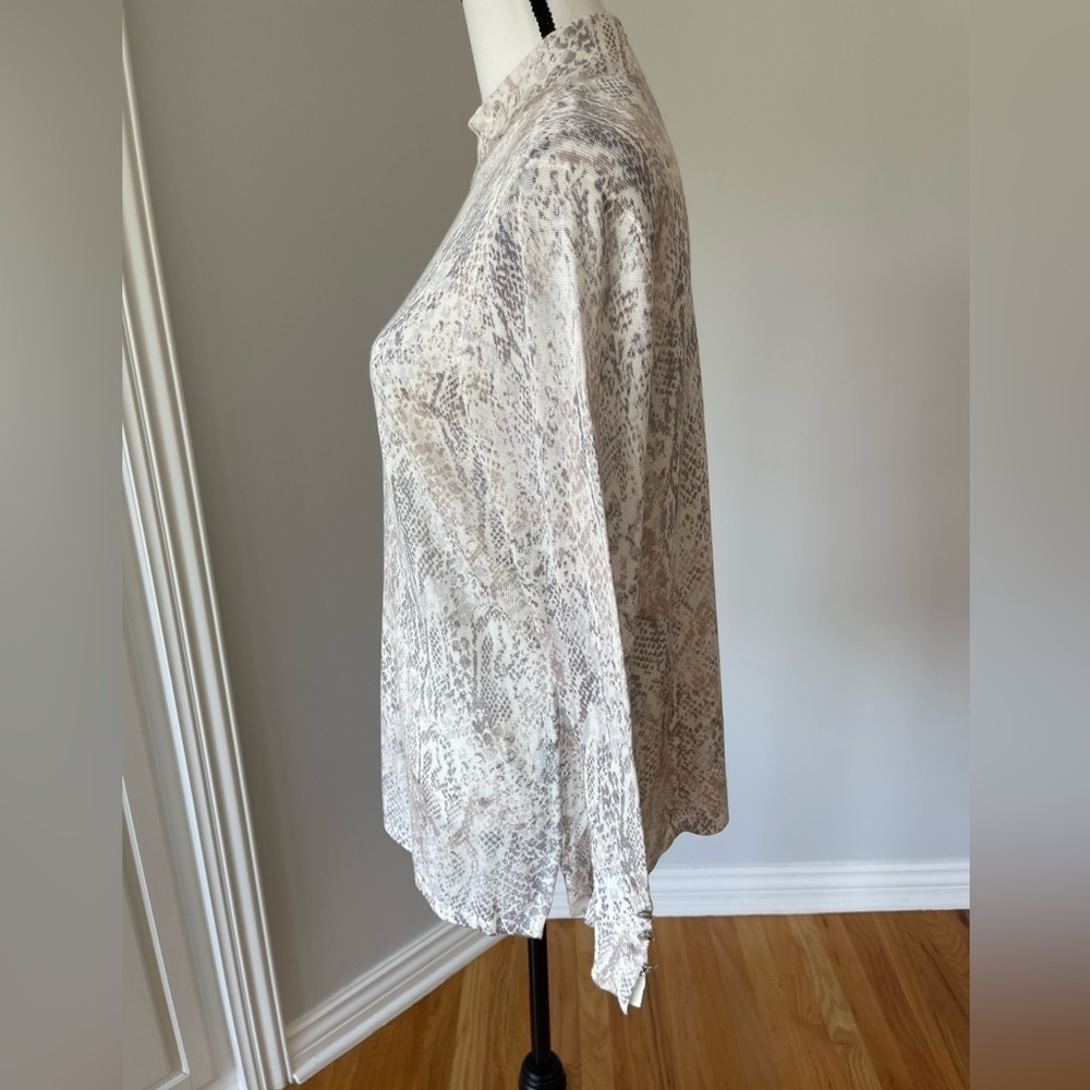 Chicos Python Print Zippered Back Mock Neck Nwot … - image 3